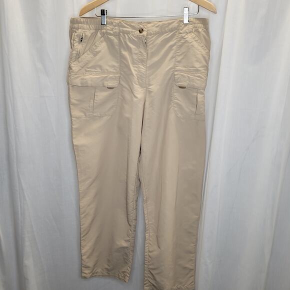 L.L. Bean Khaki Nylon Hiking Cargo Pants, XL - Picture 1 of 12
